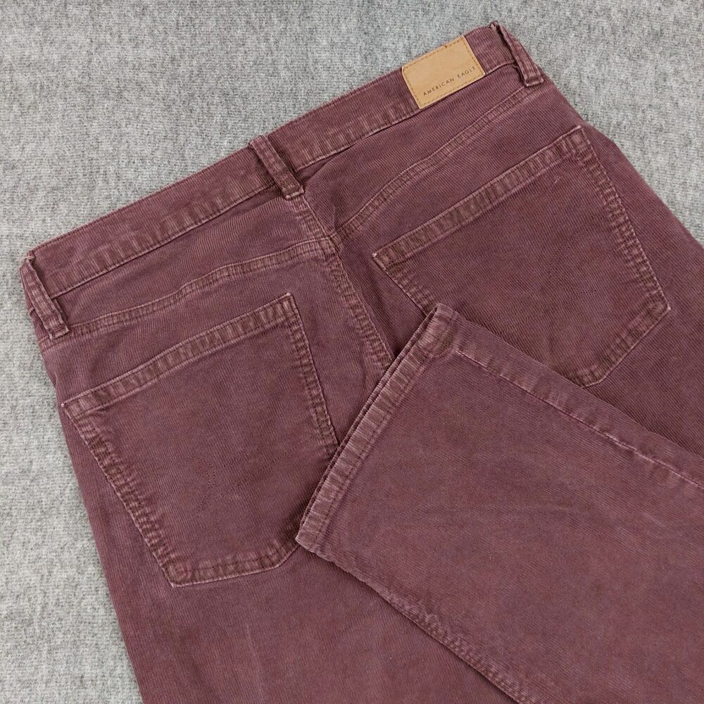 American Eagle Womens Corduroy 90s Straight Pants Size 10(Fit 32x29.5) Burgundy